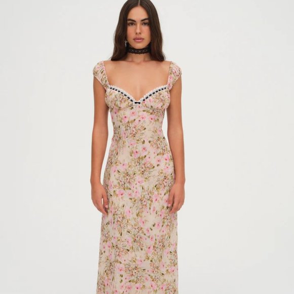 FOR LOVE & LEMONS Emmaline Floral Maxi Dress NWT